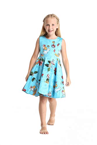 Girl Hawaiian Vintage Fit and Flare Dress in Christmas Santa in Hawaii3