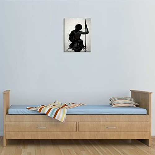 Artvender Female Samurai Wall Art Japanese Warrior Canvas Print Black And White Poster Decor Abstract Home Decorative Artwork Framed For Bedroom Bathroom Living Room Hallway Decoration Ready To Hang 16 X 20 In #TOP2