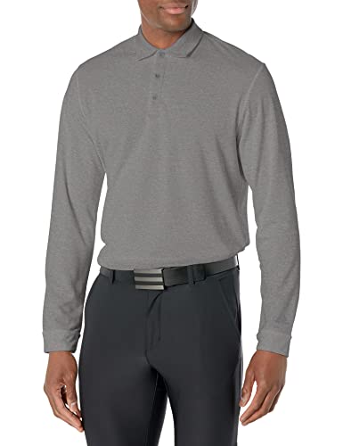 Adidas Golf Men's Standard Upf Long Sleeve Polo Shirt, Grey Three Melange, Medium #TOP24