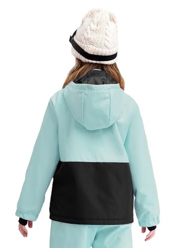 TiaoBug Kids Girl's Winter Waterproof Windproof Coat Color Block Ski Hooded Jacket Warm Raincoat Outerwear2