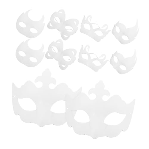 ABOOFAN 10Pcs Blank Paper Masks for Crafting Unpainted Masquerade Masks for Halloween Parties Birthday Celebrations and Art Projects