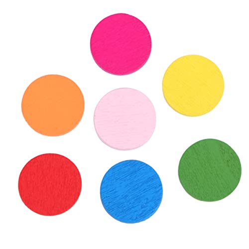 Toyvian Blank Ornaments Kinderschmuck Kinder Werkzeuge 100 Stücke Stück Pokerchips Runde Holzscheiben Bingo Chip DIY Runde Holzscheibe Holzstück Runde Bunte Holzscheibe CD Handwerk