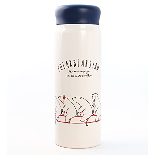 POLAR BEARS FAM 水筒480ml 軽量 真空2重構造ステンレスマグボトル 保温保冷 ネイビー RAA-PB48NV
