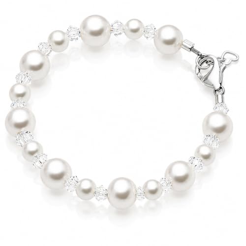Image of Baby Crystals White Pearl Crystal Bracelet for Girl | Littel Girl Jewelry