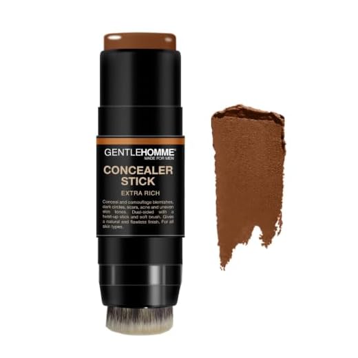 Gentlehomme - Concealer Stick - Men’s 2-in-1 Concealer & Brush - For Blemishes, Dark Circles, Scars, Acne & Uneven Skin Tones - Natural Finish - All Skin Types - Vegan - Extra Rich - 1 Stick