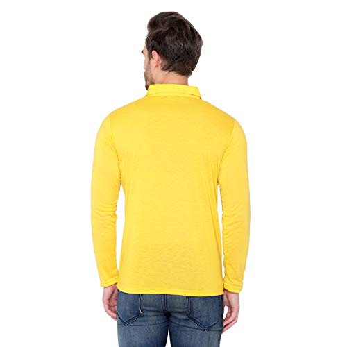 Image of Men's Cotton Blend Full Sleeve Zip Neck Polo T-Shirt (Pack of 1)