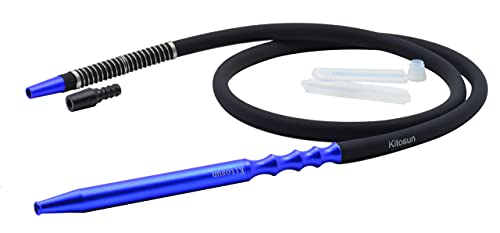 Shisha Schlauch mit Mundstück Set - Premium Shisha Zubehör Hochwertiges Aluminium Mundstücker und Silikonschlauch mit 2…
