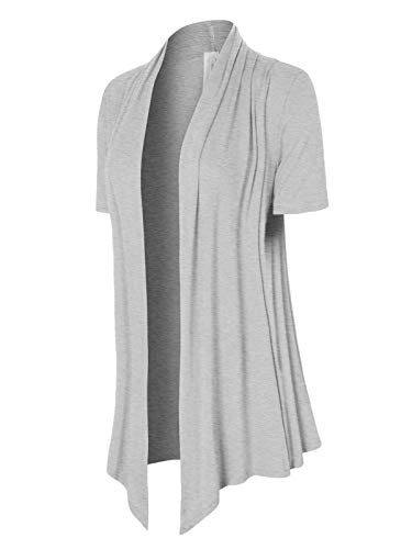 Image of MixMatchy Women's Lightweight Short Sleeve Draped Open Front Cardigan Vest