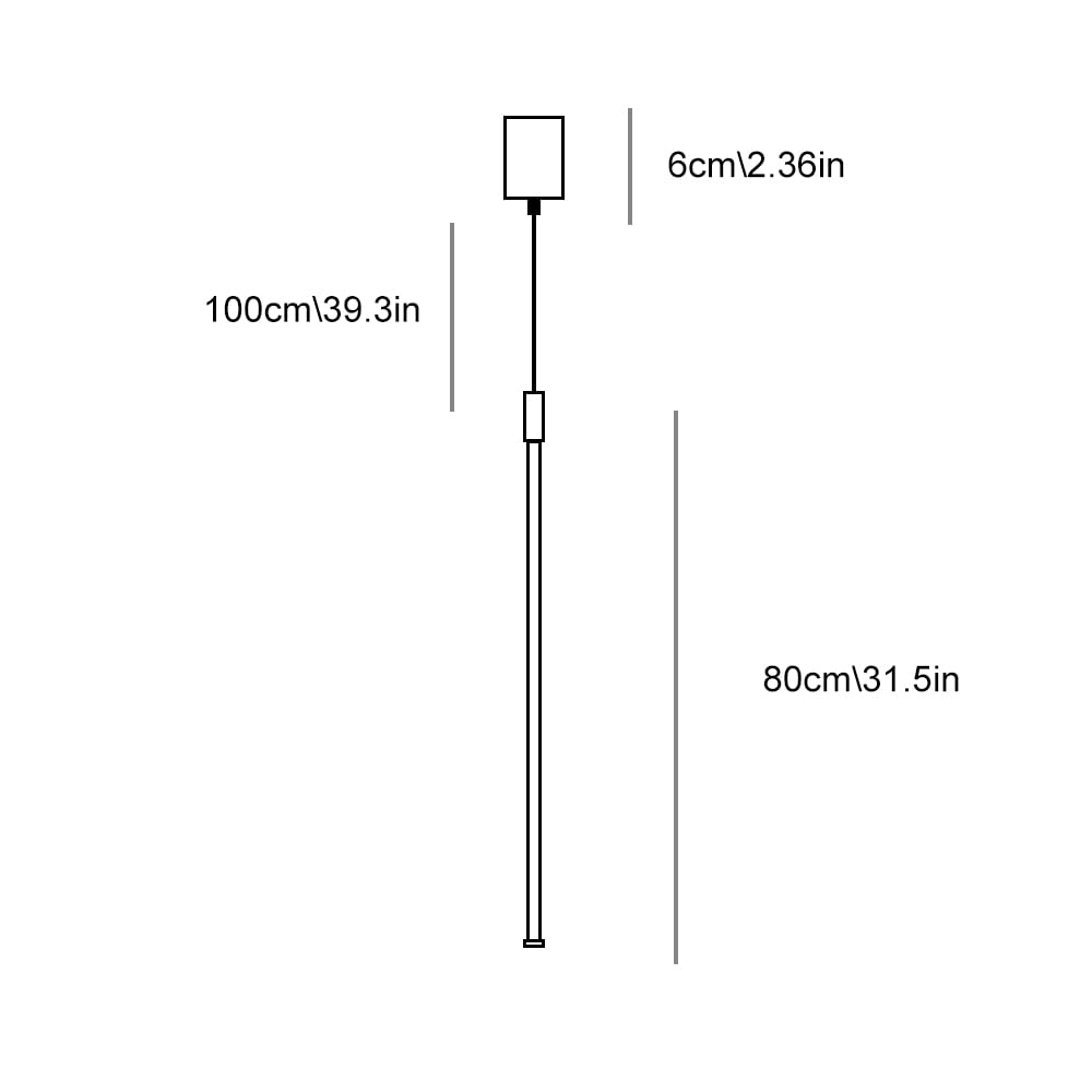 Lámpara Colgante Lineal Negra, lámpara Colgante de Tubo Largo, lámpara Colgante de Noche para Dormitorio, lámpara de línea Minimalista, Luces de Techo para Sala de Estar, Oficina, cafetería,