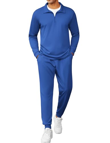 Survêtement 2 pièces pour homme en bleu taille Small avec fermeture éclair