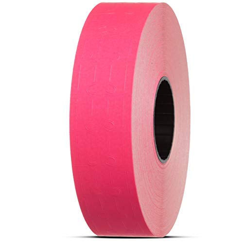 Labels for Monarch 1131 Labeler - Pink - 20,000 Labels - Pack with 8 Rolls - Ink Roller Included - Made and Delivered by Labels for Us