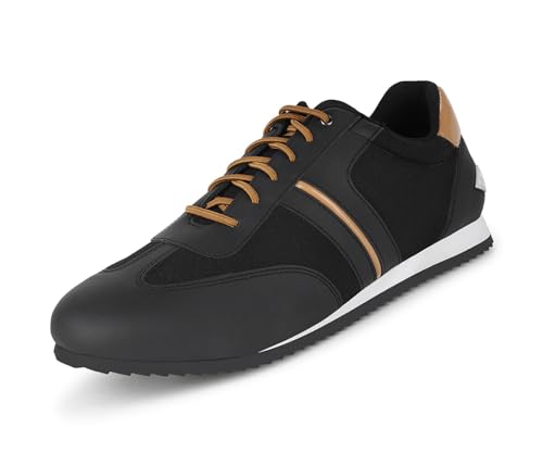 Image of LOUIS STITCH Men's Mustard and Black Sneakers Shoes Casual Sneaker for Men Cushion Sole Breathable Inner (LSP-SNK-PN-MUJB)