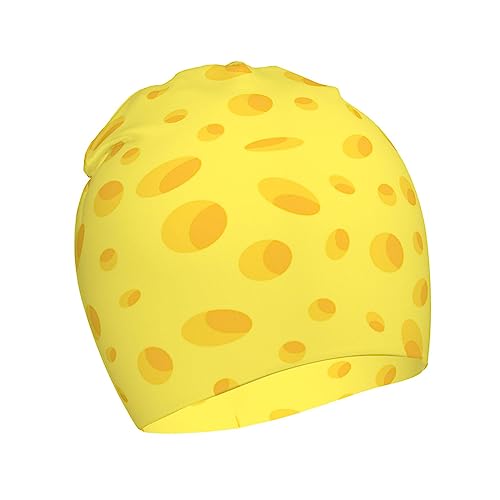 Rqzwdq Yellow Cheese Pattern Kids Beanie Hats Warm Knit Beanie Cap Skull Caps Gifts Decor for Boys Girls