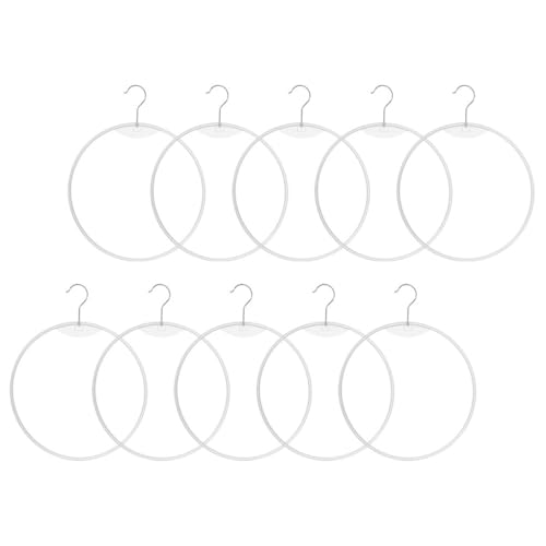 Lurrose Percha Redonda para Bikinis y Calzoncillos de Plástico Blanco, Organizador Colgante para Ropa Interior, Bufandas y Corbatas, 31 Cm, Juego de 10 Unidades, Adecuado para Armario