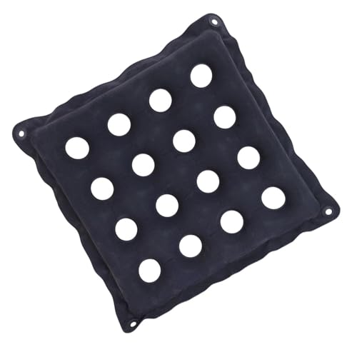 Cojín de alivio de presión para prevención de úlceras, cómodo cojín inflable de aire con 16 agujeros, cojín cuadrado antiescaras para silla de ruedas, coche (48 x 48 cm)