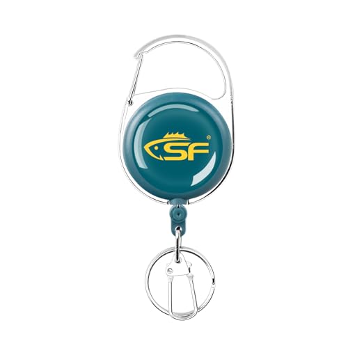 SF Fly Fishing Zinger Retractor with Retractable Measuring Tape Style for Anglers Tools and Gears Holder Combo #1 Pcs Peacock Blue