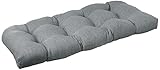 Pillow Perfect Indoor/Outdoor Gray Textured Solid Wicker Loveseat Cushion
