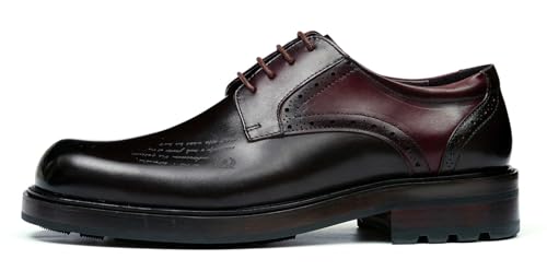 Mens Oxfords Formal Dress Derby Genunie Leather Two Tone Shoes Plain Toe Modern Suit Shoes Fashion Prom Wedding Tuxedo Business Casual Lightweight Comfortable Shoes for Men2
