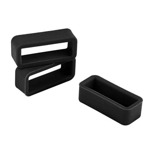 GAADSKCER 3 Pack Watch Band Holder, 16mm Silicone Watch Band Loop, For Silicone Watch Magic Band Clips (Black)