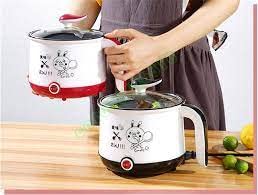 SWOPPLY Electric Cooking Pot 1.5 Litre Multi Purpose Cooker Mini Electric Cooker Steamer Cook pots for Cook Noodles/hot Pot/Rice Porridge for Home, Office and Travel (Multicolors)