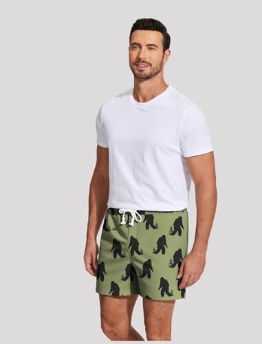 Image of Deyeek 5.5 Inch Mens Pajama Shorts Sleep Cotton Lounge PJ Lightweight Elastic Waist Drawstring Nightwear Bottom with Pockets