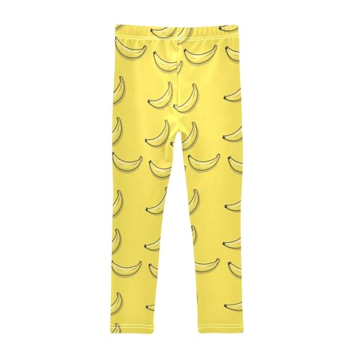 Bananas on The Yellow Pattern Printing Girls Leggings Stretchy Kid Pants Tights Trousers2