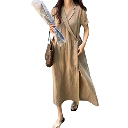 Robe d'été en lin couleur kaki : la promesse d'une silhouette sereine et d'une liberté totale