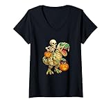 Photo Gallery donna skeleton riding t rex mummy pumpkin halloween dinosaur maglietta con collo a v Photo Gallery donna skeleton riding t rex mummy pumpkin halloween dinosaur maglietta con collo a v