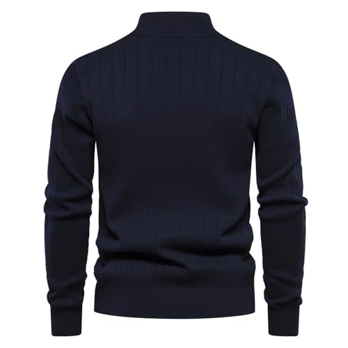 Autumn and Winter Stand Collar Sweater Half Zipper Knit Sweater Men's Clothing3