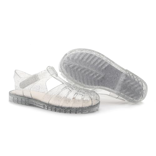 Girl jelly sandals, closed toe princess summer dress shoes, beach flat sandals, birthday party dance casual flat shoes2