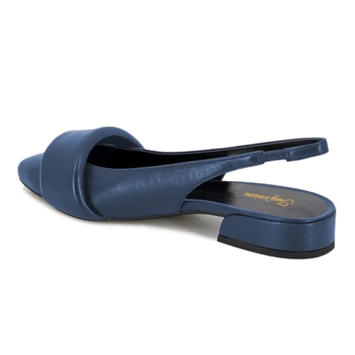 Tang'scuisins Women Fashion Slip on Slingback Pumps Closed Pointed Toe Low Block Heel Sandals Dress Party Daily Event Office Shoes Size 4-16 US3