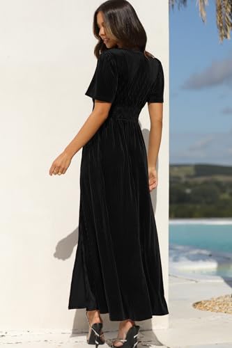 Image of Maxigerui Women's Velvet Maxi Dress Formal Dresses for Wedding Guest Dress