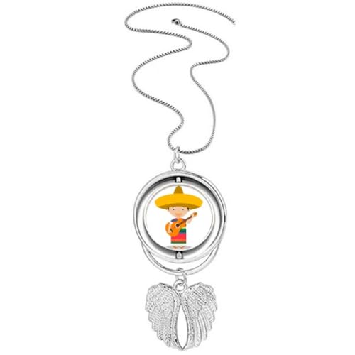 Collier guitare mexicaine avec ailes d'ange, le cadeau idéal pour musicien