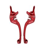 mokuo CNC Brake Lever Handle Adjustable Motorcycle 22mm 7/8' Aluminum Front&Rear Disc Brake Lever Fit for Most of Motorcycles,Scooters and Electric Bike Red