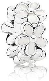 Pandora Jewelry White Daisy Flower Spacer Charm - Stunning Flower Charm for Pandora Charm Bracelets - Perfect Charm for Mom, Sister, Daughter & More - Sterling Silver and Enamel, No Box image 3
