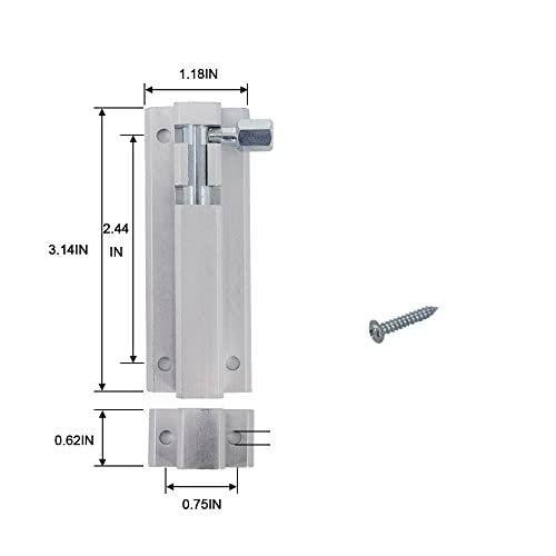 scottchen Pro 96mm Slide Door Look Bolt Latch, Barrel Bolt with Aluminium Alloy Base Solid Steel Latch Core - Image 2