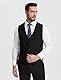 HISDERN Anzugweste Herren Schwarz Regular Fit Elegante Weste Herren Anzug Klassische Formelle Anzugwesten Einfarbig Hochzeit Smoking Westen für Männer mit 3 Knöpfen Taschen M