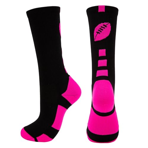 Image of Breast Cancer Awareness Soccer Socks for Men,Black Pink Football Socks,Breast Cancer Gifts Football Accessories For Men Women, Medium