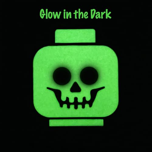Lego Minifigures Bag Tag - Skeleton Head Glow in The Dark (53648), Trick or Treat Accessory, Halloween Theme Luggage Tag, Silicone4