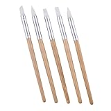 Veemoon 5 Stück Teiliges Ergonomischer Holzgriff Flexible Silikonspitzen Vielseitige Tonmodellierwerkzeuge für Basteln und DIY keramikgestaltung