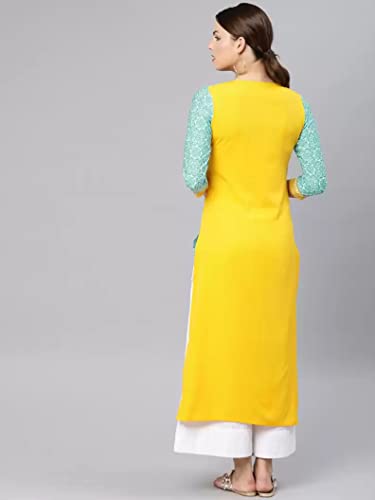 Image of Vaamsi Women's Poly Crepe a-line Kurta (VPK1583 S Multicoloured Small)