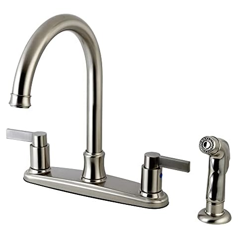 Grifo de cocina central Kingston Brass FB7798NDLSP, 8 pulgadas, Níquel satinado Cover
