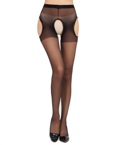 Image of High Waist Sexy Pantyhose Women's Sheer Garter Belt Stockings Suspender Tights