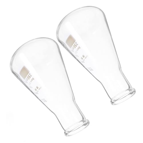 OUNONA 2pcs Erlenmeyer Flask Laboratory Flask Chemistry Lab Flask Experiment Flask Flat Bottom Flask Boiling Flasks Experiment Bottle Laboratory Conical Flask Storage Flask Glass