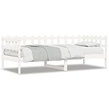 Eleganz Tagesbett ohne Matratze Weiß 90x190 cm aus Massivholz Kiefer – Langlebiges Kinderbett...