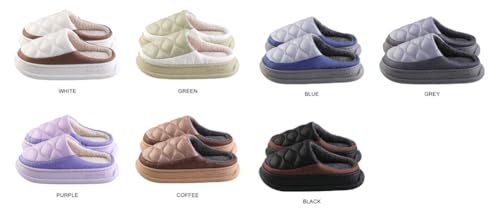 Caistre Puffy House Slippers for Women Men Winter Memory Foam Plush Slippers Soft Warm Furry Non-Slip Shoes Unisex2