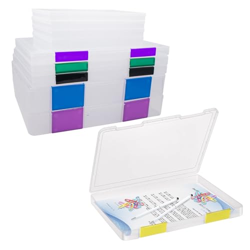A4 Aufbewahrungsbox aus Kunststoff mit verriegelbaren Deckeln und kleinere Transparente Box Organisieren für Dokumente, Fotos, Schreibwaren und Hobbywerkzeuge 10 Pack