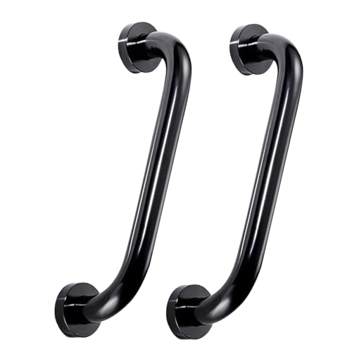 Anneome 2個太空アルミ製滑り止め浴室 手すり 壁取り付け式可能シャワー補助手すり 浴槽 トイレ対応高耐久グラブバー