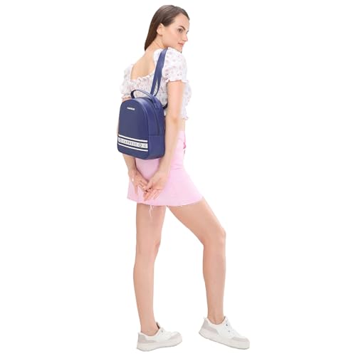 Image of Caprese Trinity Fashion Backpack Medium Navy Solid Women's Bag