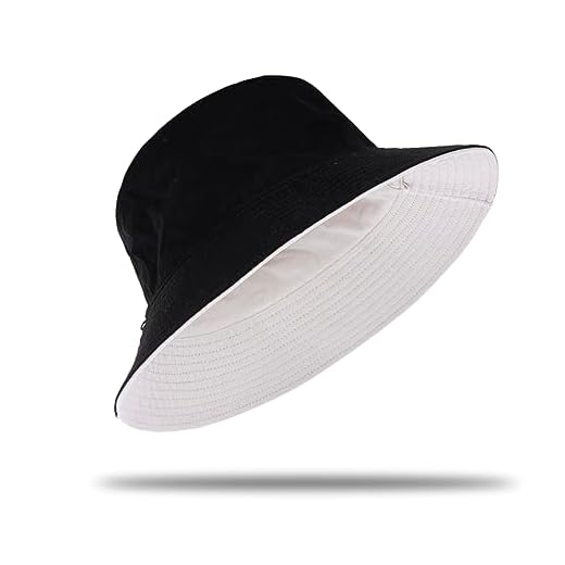 Oversize XXL Bucket Hat Reversible Extra Large Sun Hat Big Head Wide Brim Fishing Hat for Men Women Black-White